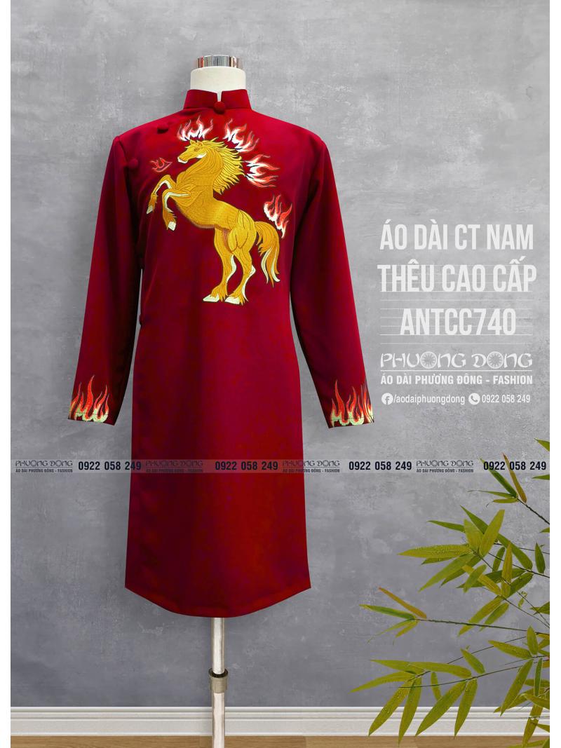 Áo Dài Cách Tân Nam Thêu Cao Cấp ANTCC740